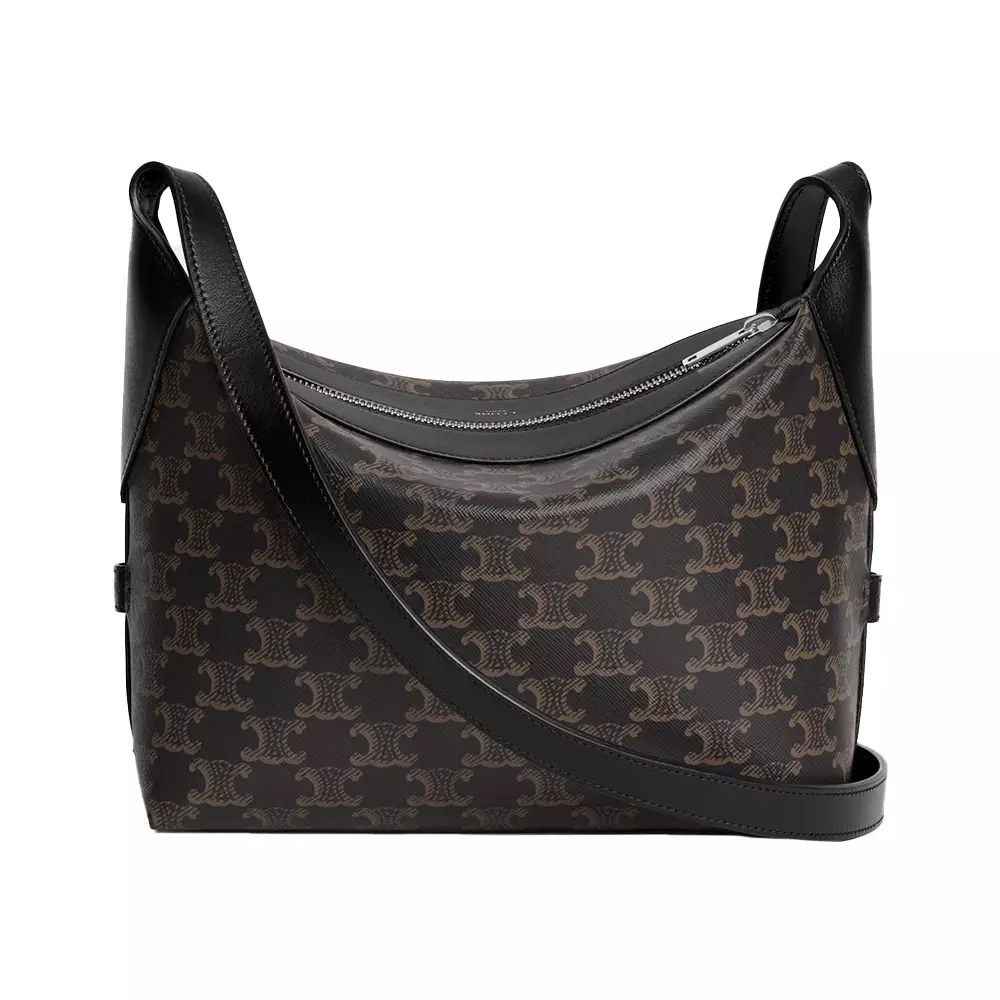 Harry Triomphe Canvas and Calfskin Crossbody Bag Black