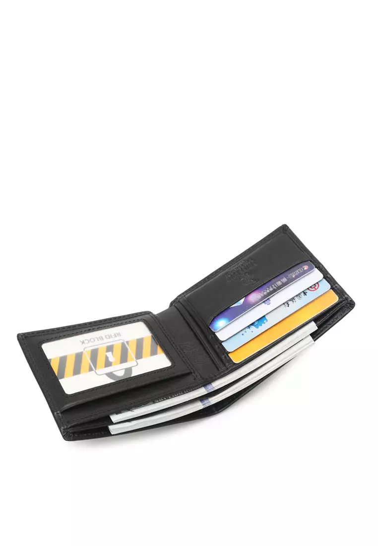 Men's Genuine Leather RFID Blocking Wallet - Black