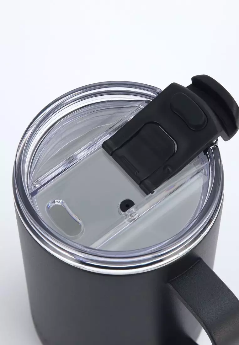 Crossing Neo Insulated S/S Leakproof Ceramic Mug W Handle And Lid 400ml - Black