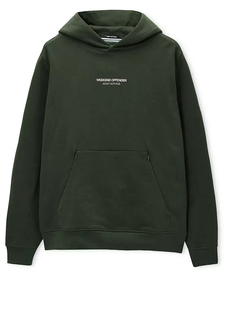 MENS BLACK FOREST/CALCIUM COBAIN WOAN HOODIE WITH SEAMED IN POCKET