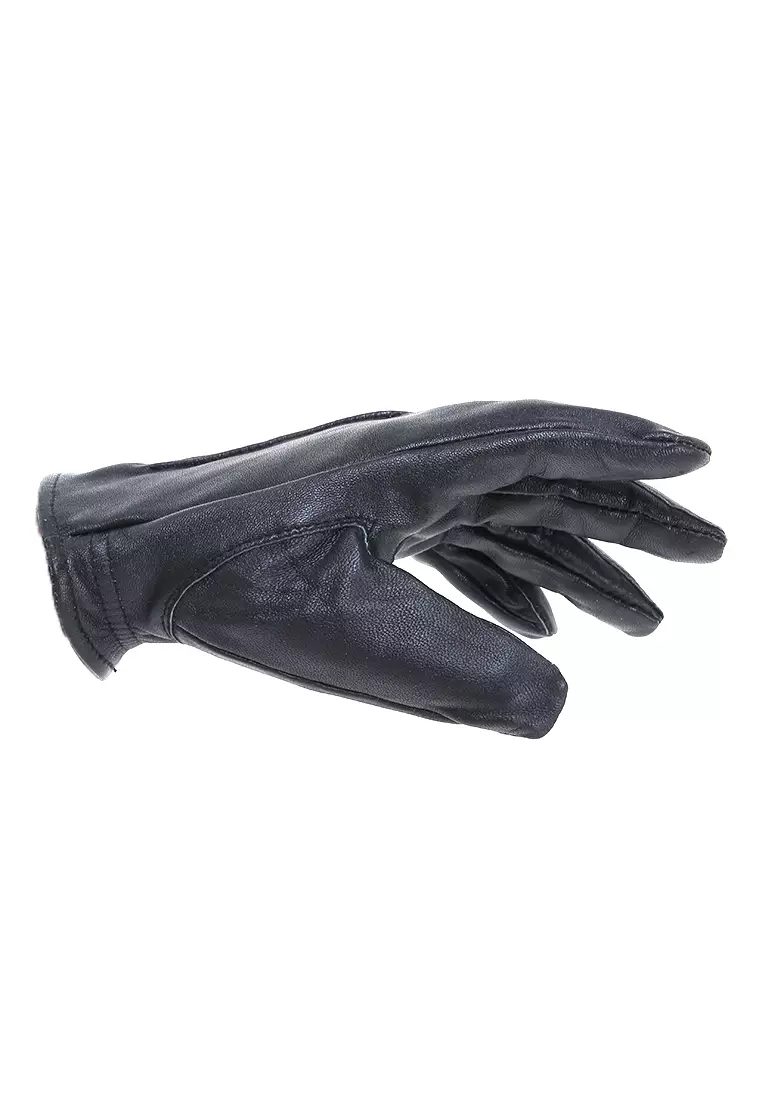 Irroin Motorcycle Gloves Pria Anti Slip Material Leather ORIGINAL - Black