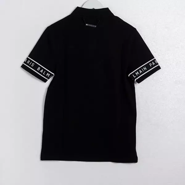 Polo BALMAIN BAND TAPE SLEEVE WHITE BLACK POLO 100% ORIGINAL