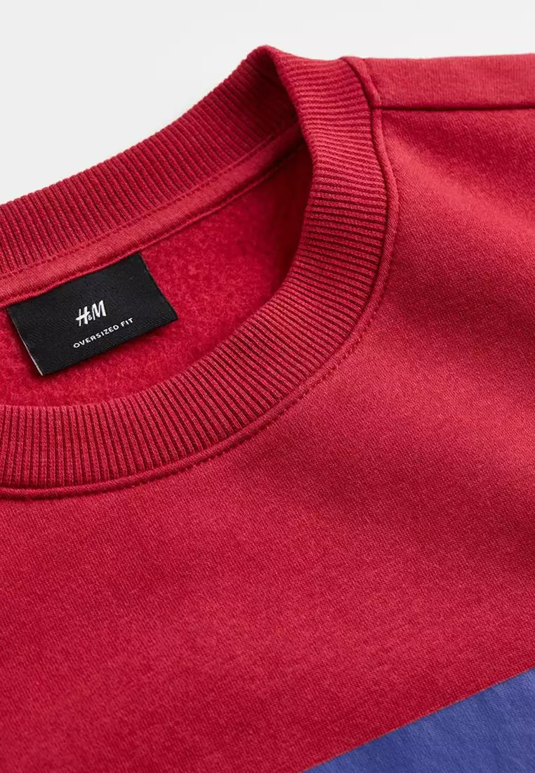 Red discount sweatshirt h&m
