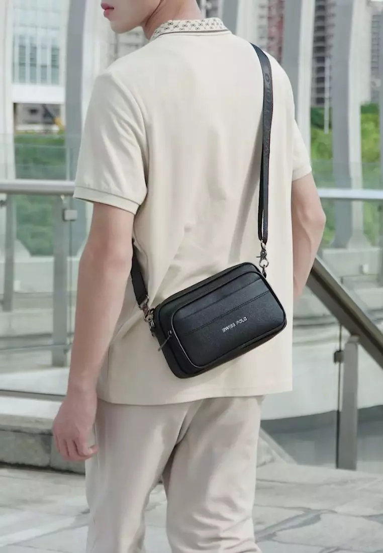 Men's Sling Bag / Crossbody Bag - Black
