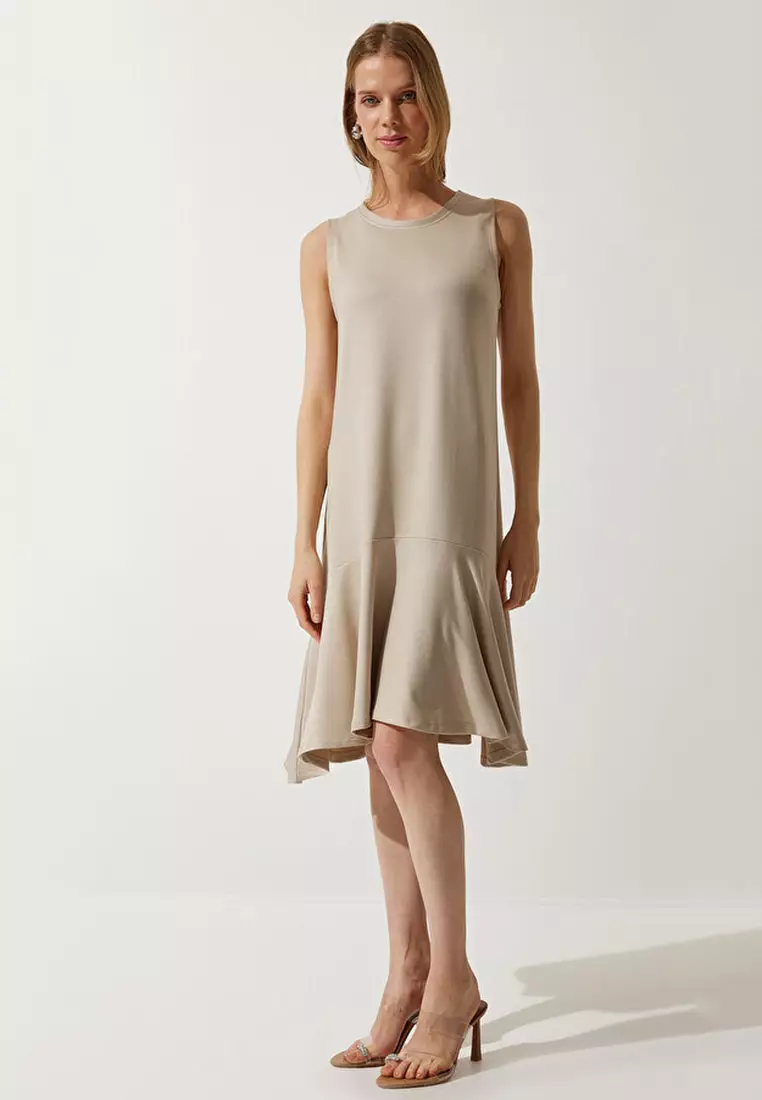 Knitted Flounce Bell Dress