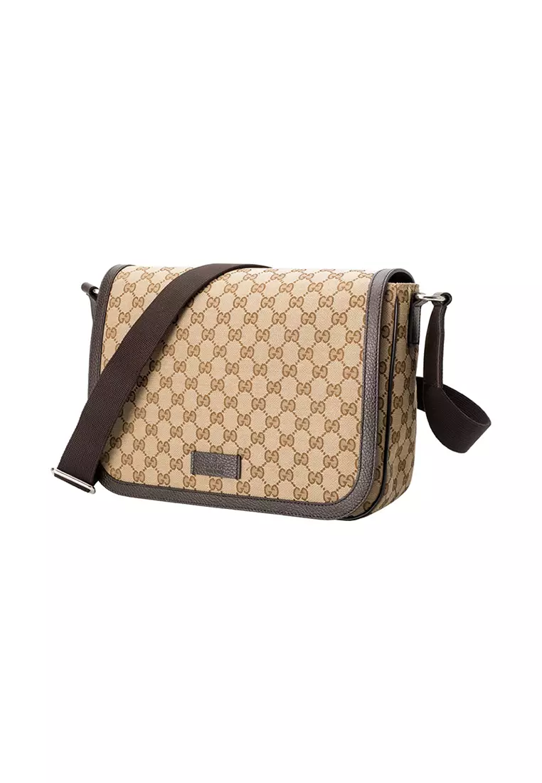 Buy Gucci Gucci Gucci men's classic canvas double G Logo messenger bag  single shoulder bag 2023 Online