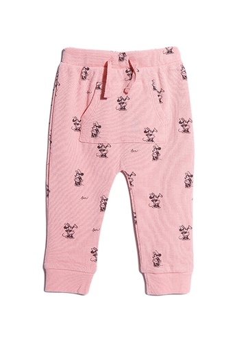 FOX Kids & Baby pink Printed Front Pocket Drawstring Knit Pants 416E5KA41F5387GS_1
