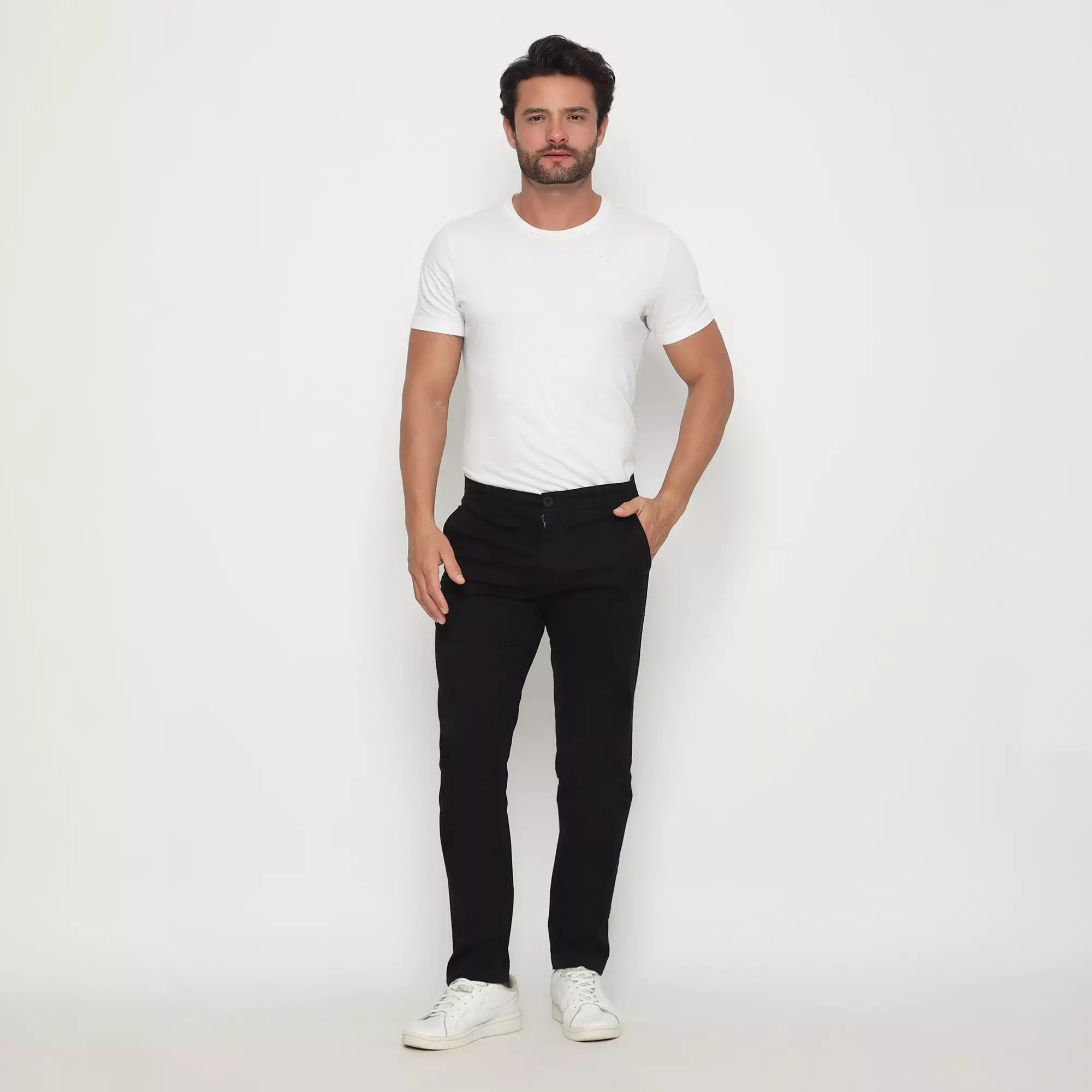 Platini Celana Pria Chino Panjang Hitam Stretch 588031