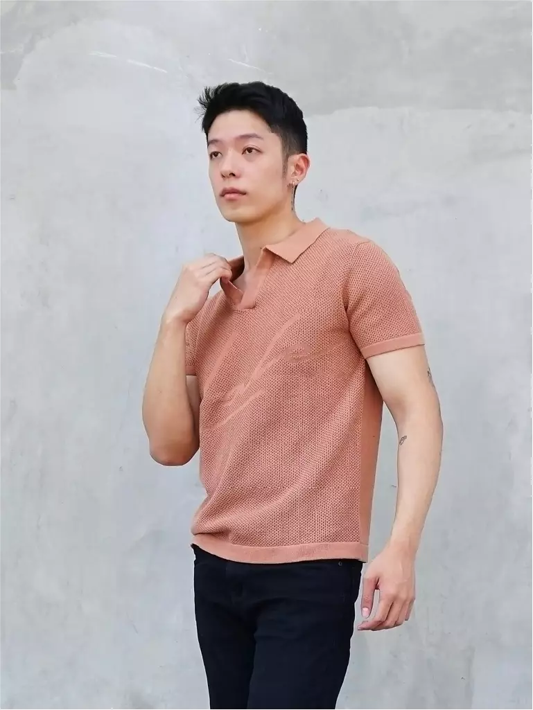 Kale LOUVRE BROWN/ Polo Shirt Pria / Atasan Kaos Polo Rajut Pria / Kaos Pria / Baju Kaos Pria