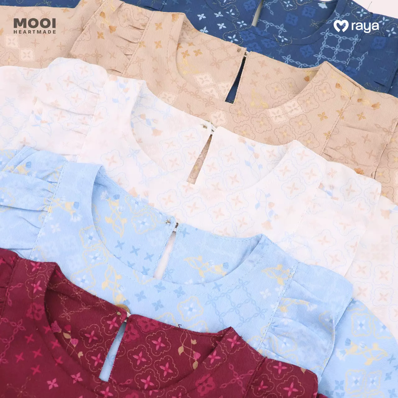 Mooi Setelan Anak Perempuan Raya Collection Nayra Tunik Set Zeina Series - Red Burgundy