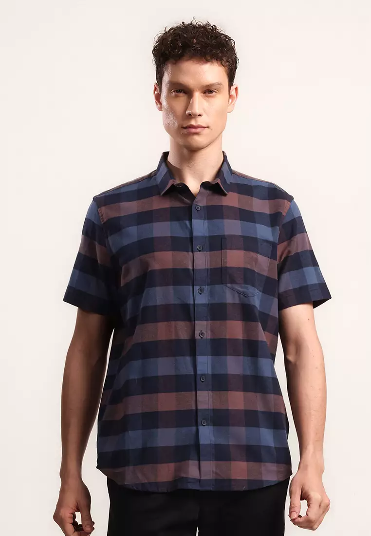 MOC Kemeja Lengan Pendek Pria Briscoe - Navy