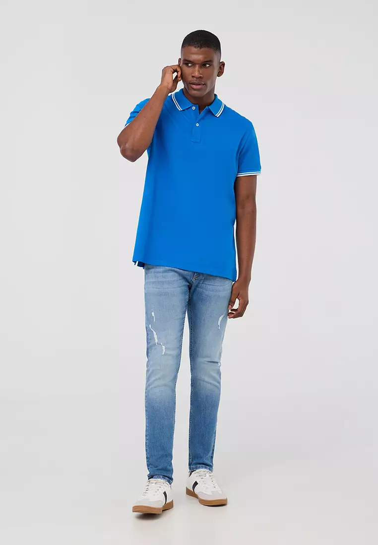 Man Short-Sleeved Polo Shirt