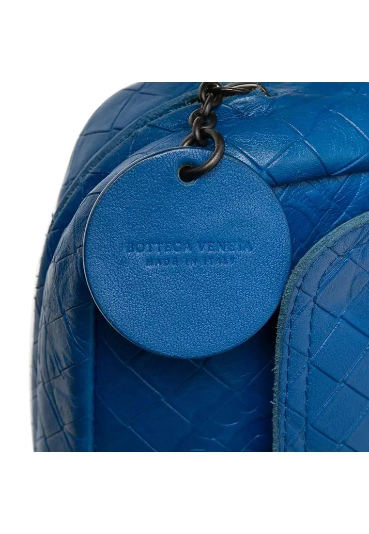 Pre-Loved Bottega Veneta Small Calfskin Intrecciomirage Embossed Butterfly Chain Crossbody