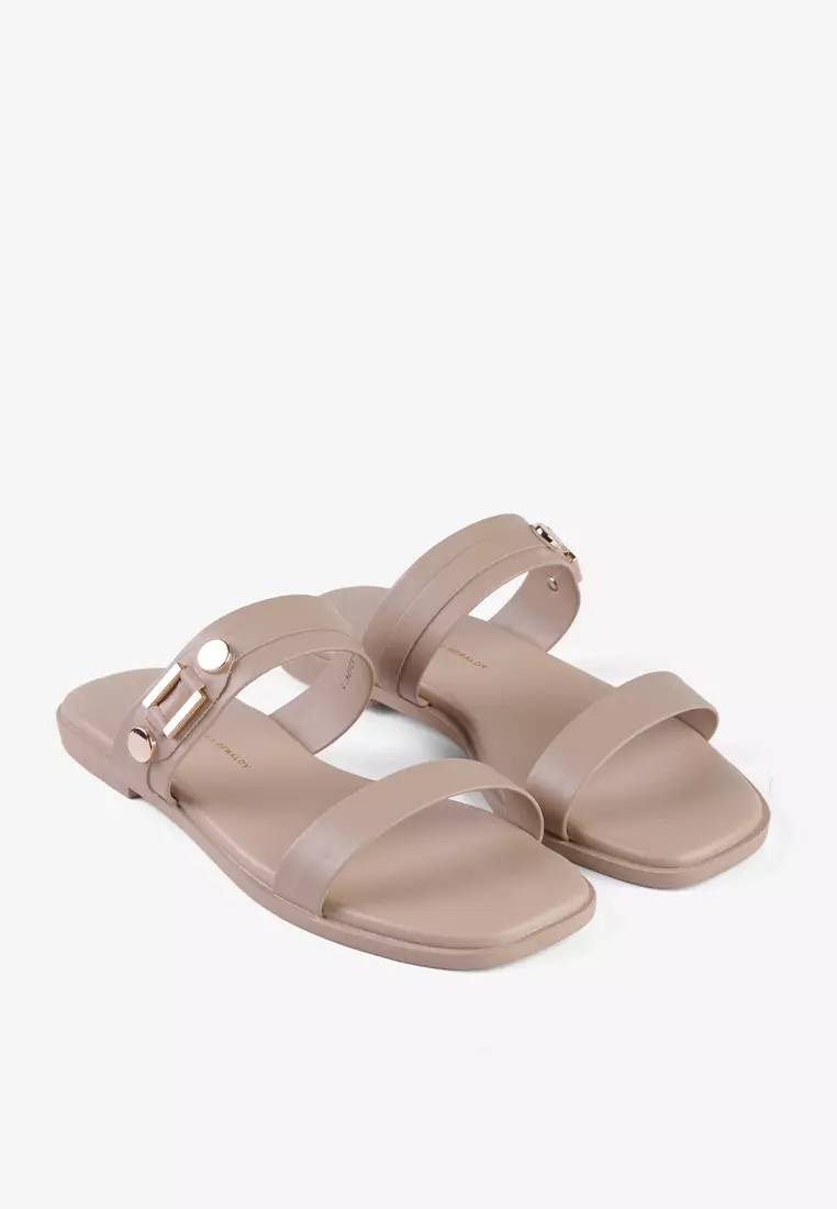 Sandal Slip on Casual Wanita Two Strap L.Nefer
