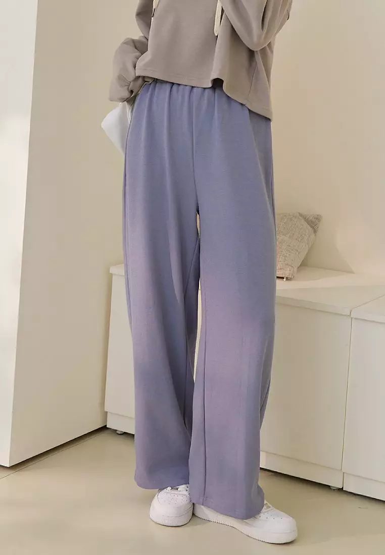 Relaxed-Fit Casual Pants with Stretch Elastic Waistband [BA7370]