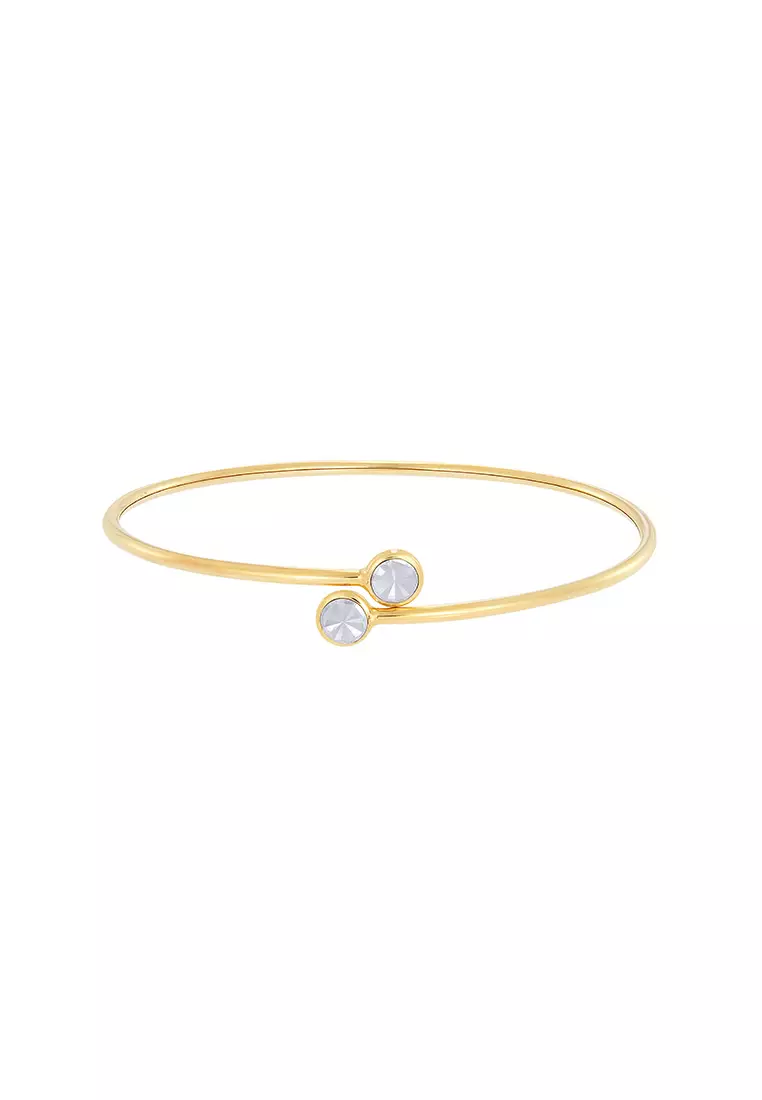 White and yellow online gold bangle bracelets