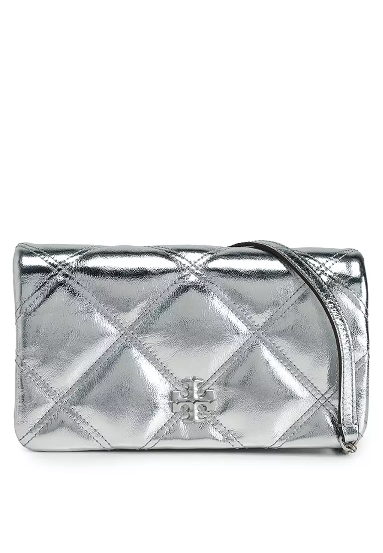 Kira Diamond Quilt Metallic Chain Wallet (tr)