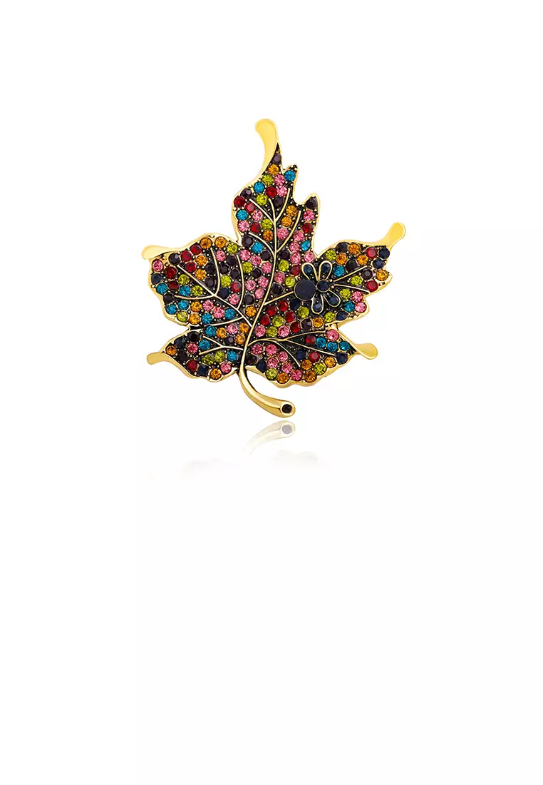 Gold leaf brooch top