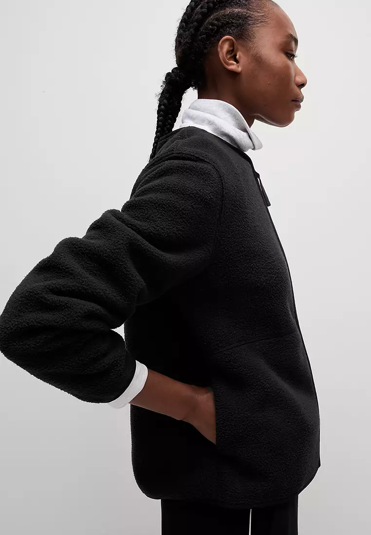 Crew Neck Zip Up Sweatshirt