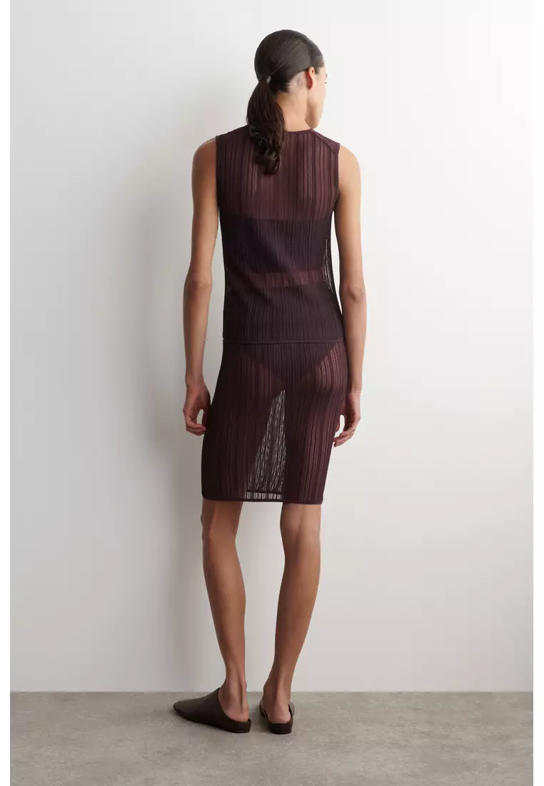 SHEER LACE-KNIT SKIRT