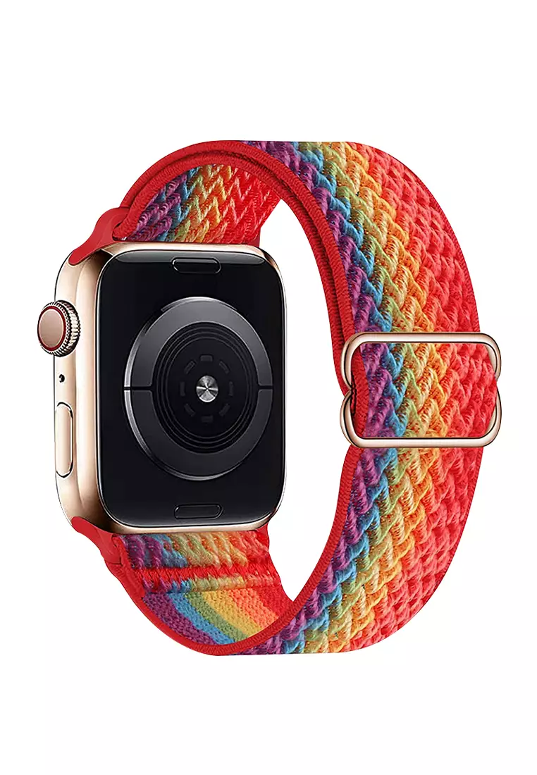 Strap Nilon Apple Watch Soft Pola Gelombang iwatch Strap 38/40/41mm Colorful