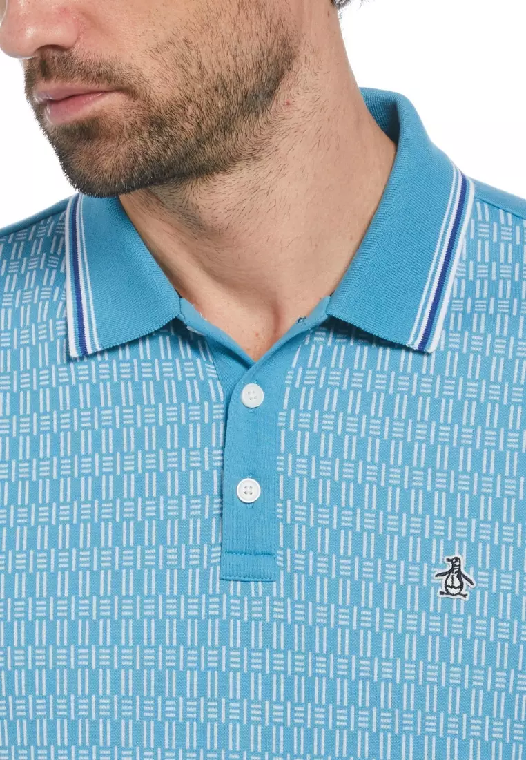Jacquard Fron Interlock Polo Mini Lines