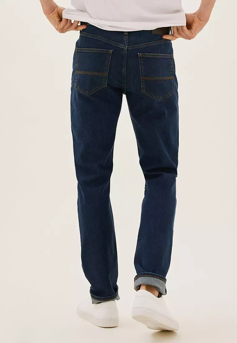 Jual Marks & Spencer Slim Fit Stretch Jeans With Stormwear Original ...