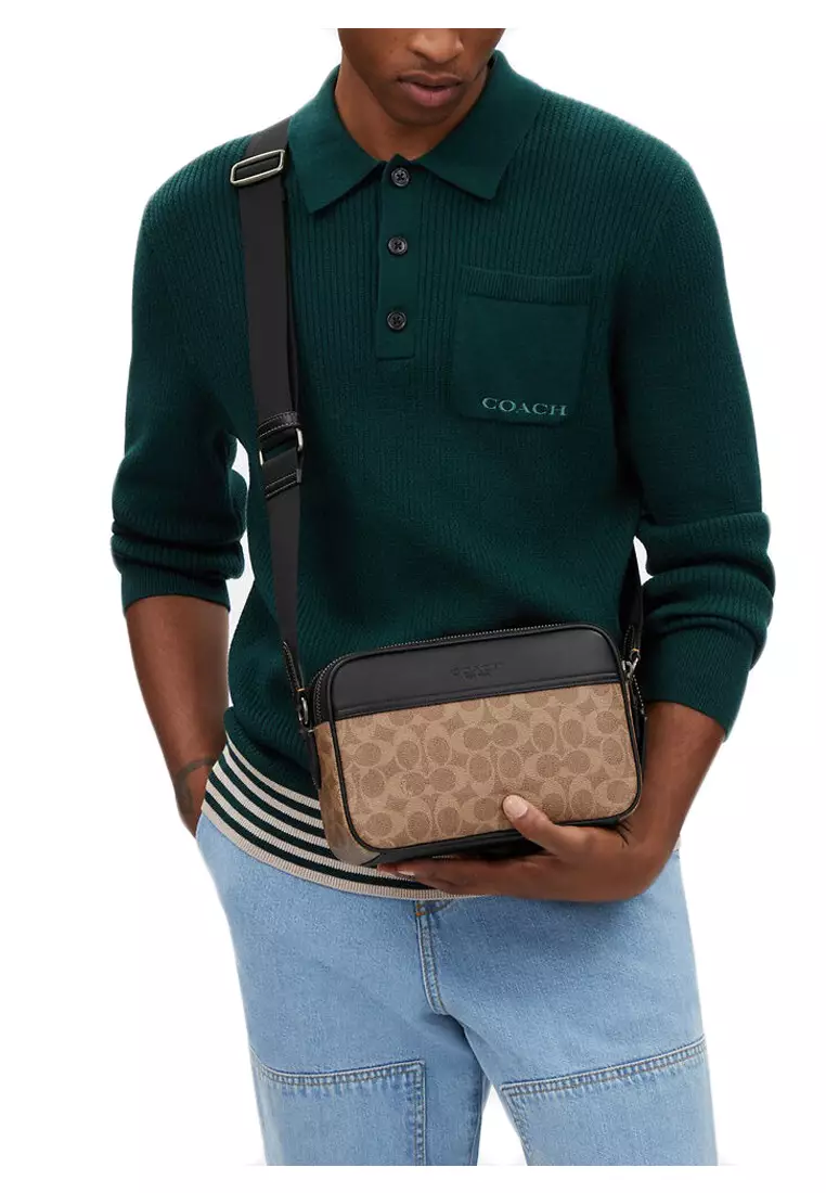 Mens Graham Crossbody Bag - Tan Brown