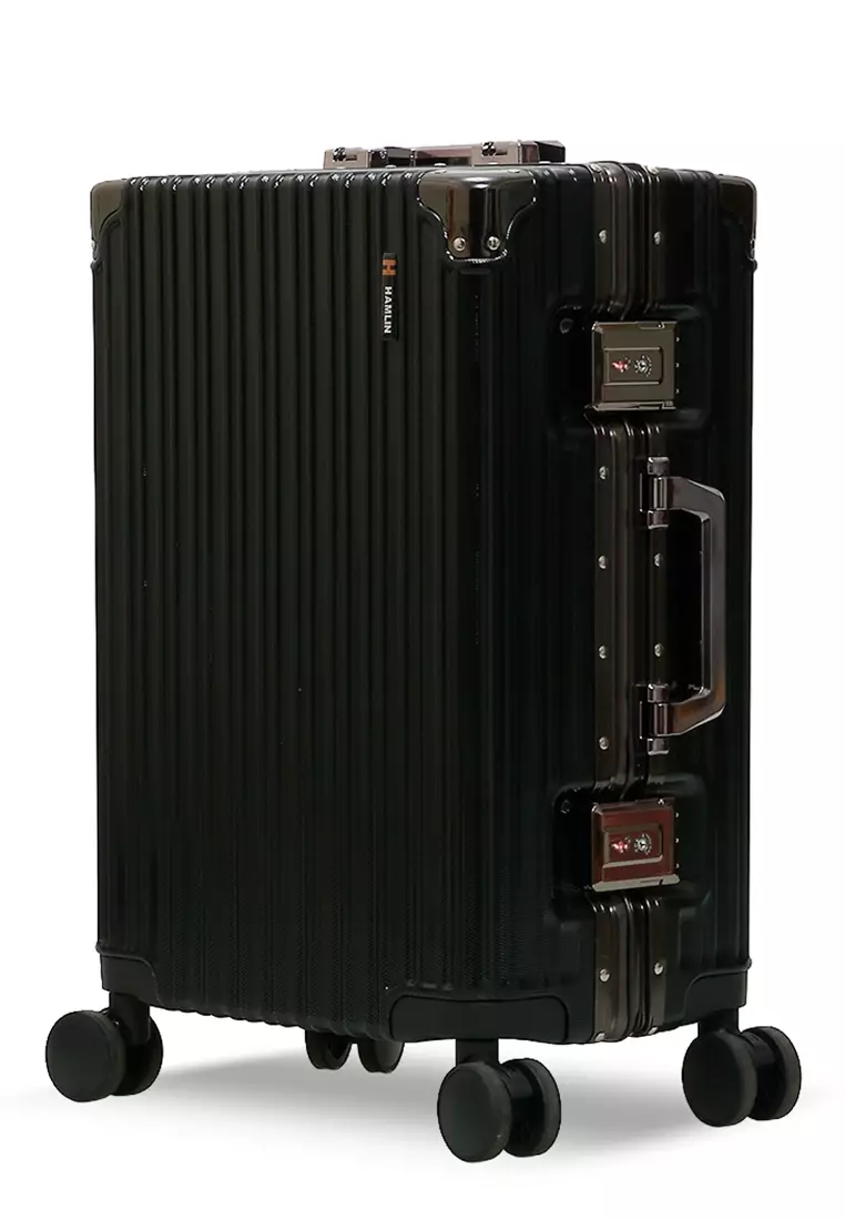 Carlton Koper Alumunium Frame Size 20 Inch Suitcase Unisex TSA Lock Material Polycarbonate ORIGINAL - Black