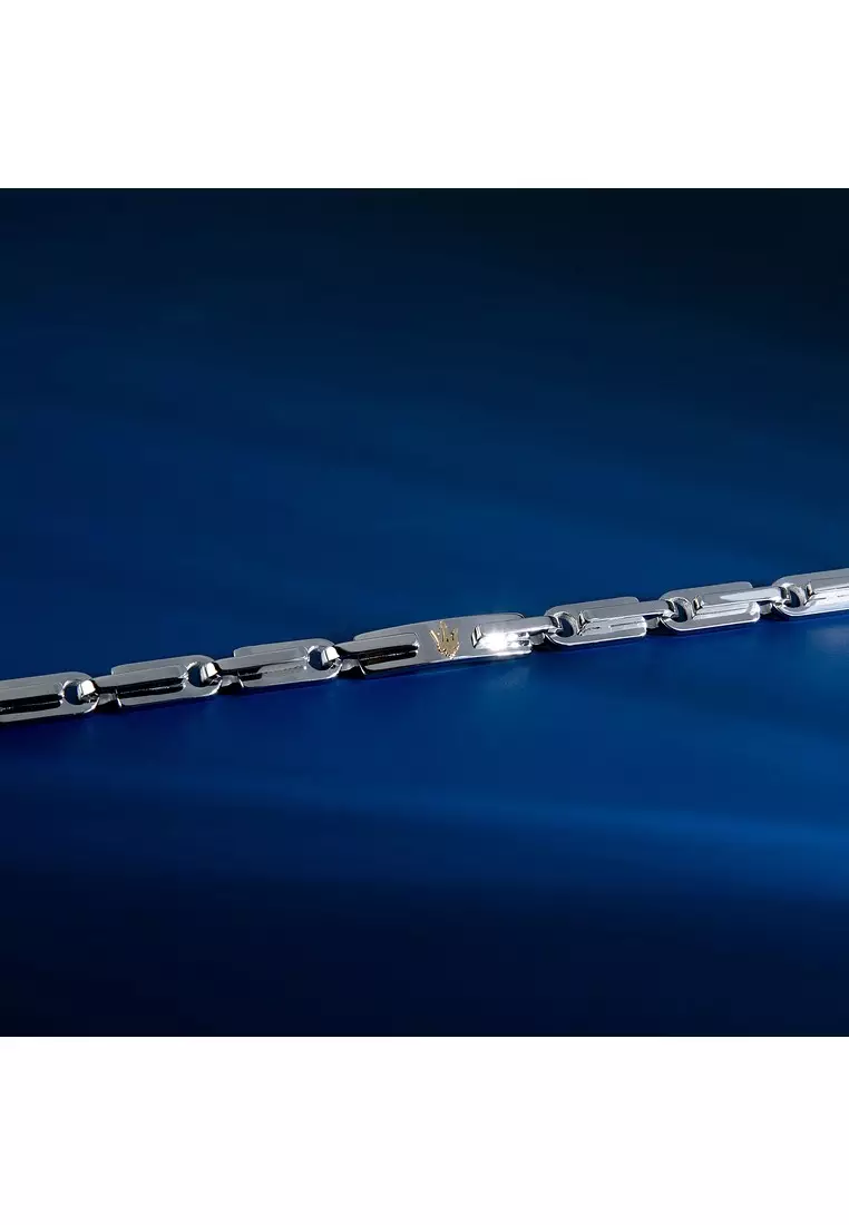 Maserati Iconic Men's Bracelet, 19+3.5cm, Stainless Steel jewelry, Silver Logo, JM425AVD108