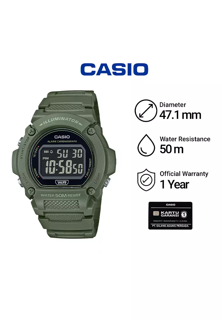 Jam Tangan Digital Pria Casio Standard W-219HC-3BV - Resin Band
