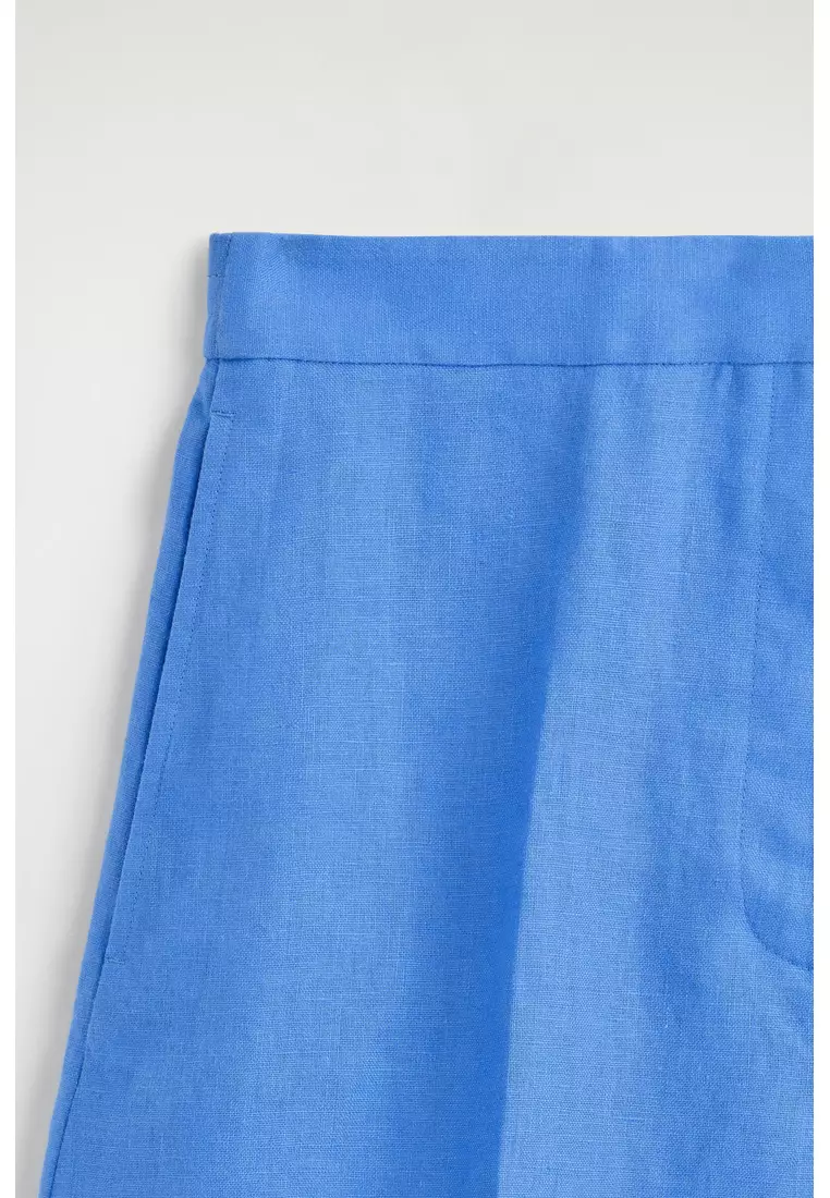 TAILORED ELASTICATED LINEN SHORTS