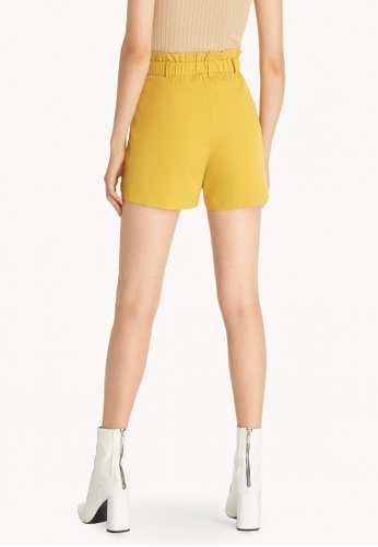 Shop Pomelo Paper Bag Elastic Waist Shorts Yellow Online On Zalora Philippines