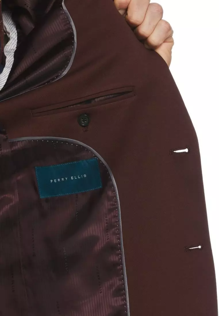Textured Knit Solid Suit Jacket