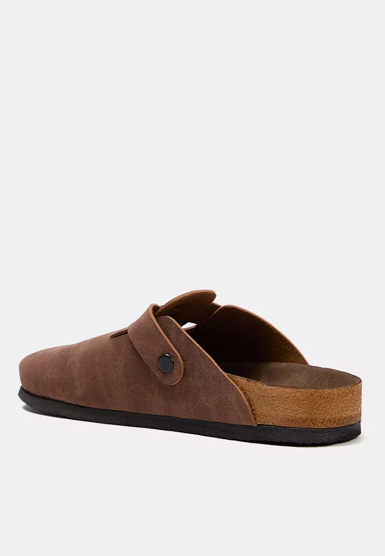 Brown Closed Front Flat Women's Sabo Slippers Takss25Te00001