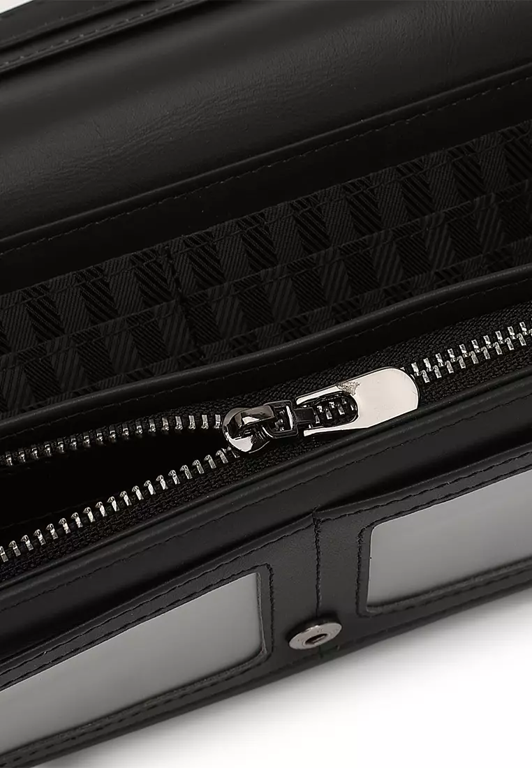 Unisex Genuine Leather RFID Blocking Wallet - Black