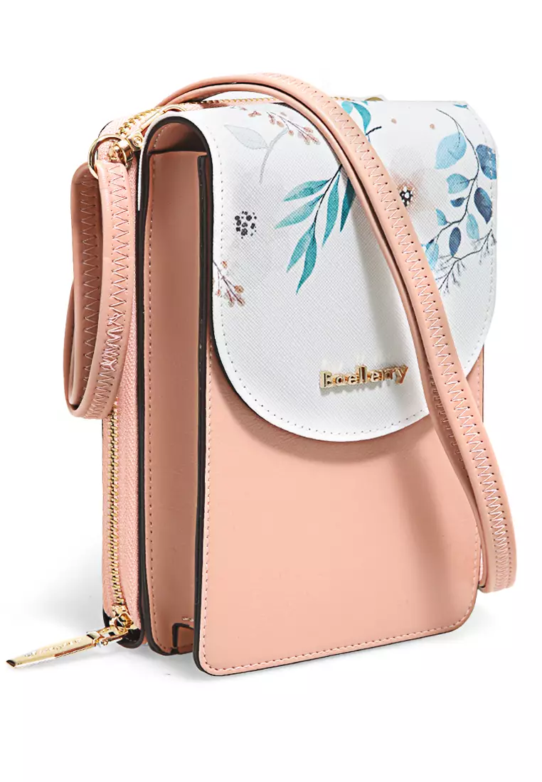 Sling Bag Tas Selempang Wanita Flower Motive Many Pocket Material Leather ORIGINAL