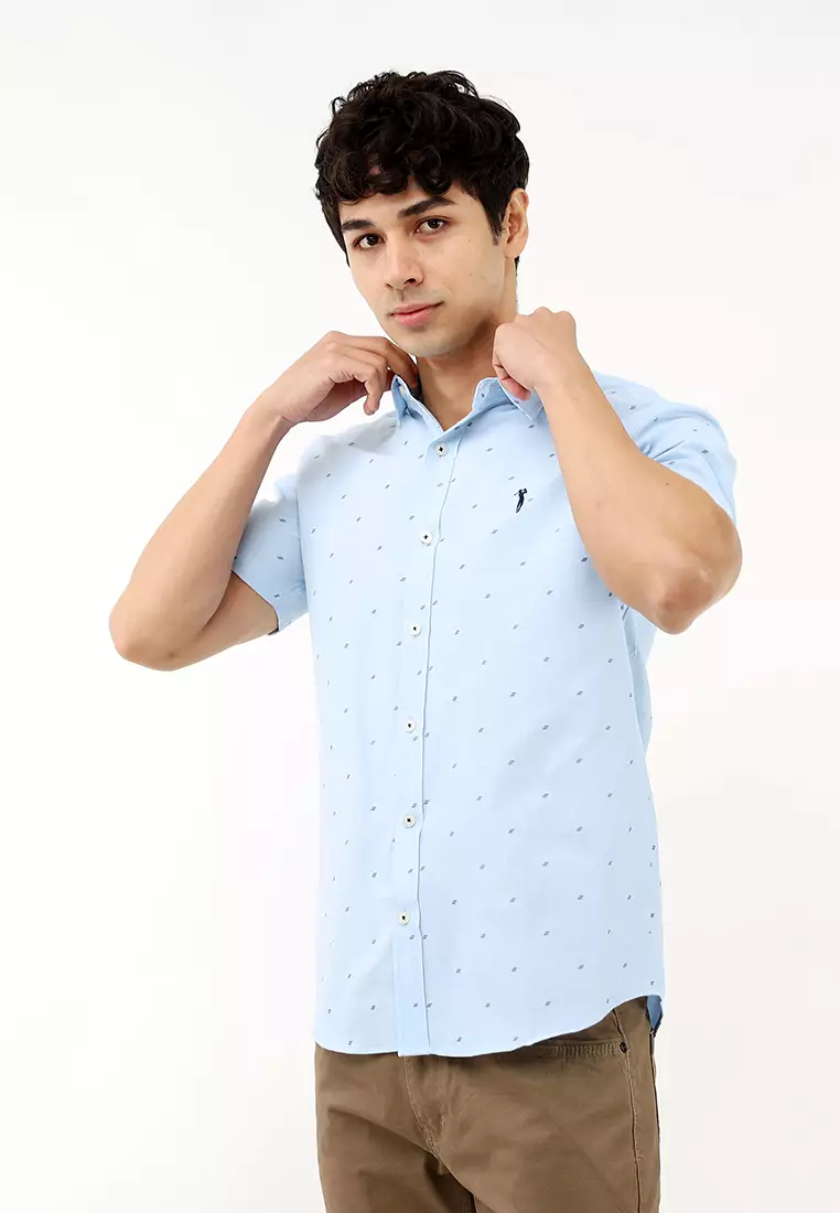 Buy Bossini Men Woven Oxford Polo Short Sleeves 2024 Online