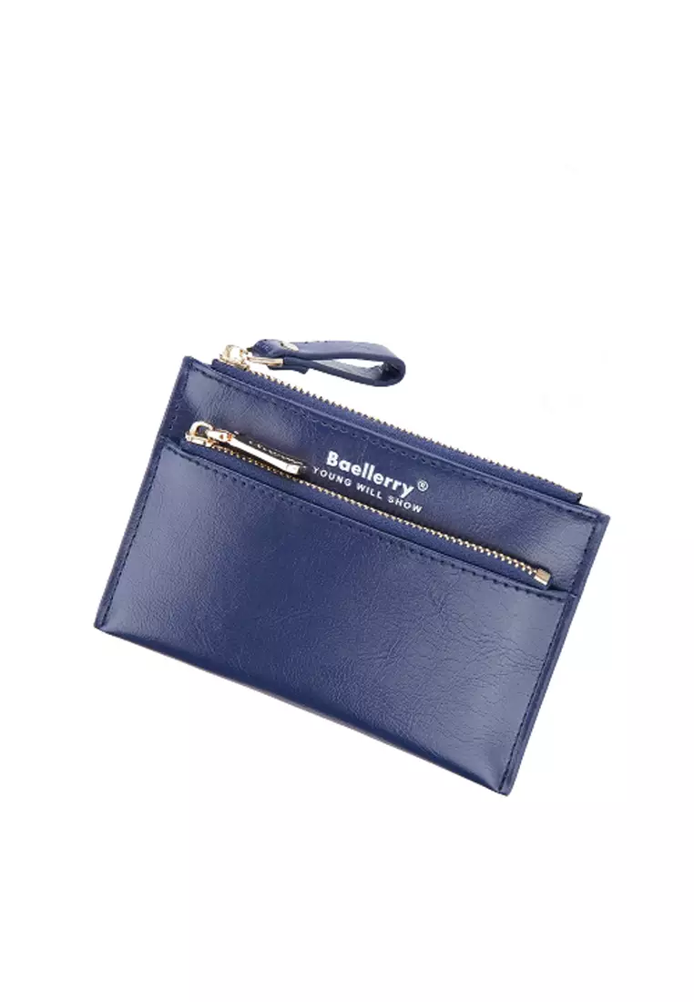 Dompet Kartu Wanita Resleting Motif Polos Bahan Kulit PU Leather Premium ORIGINAL