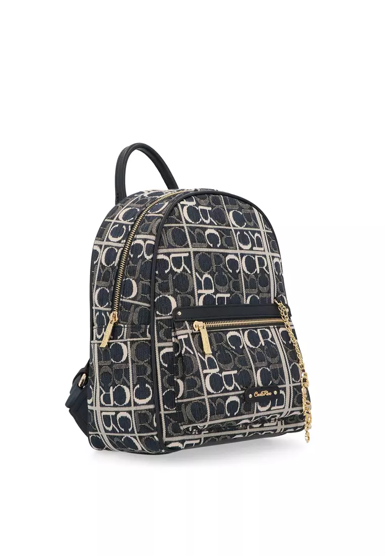 Dark Blue Carlo GEO Jacquard Backpack