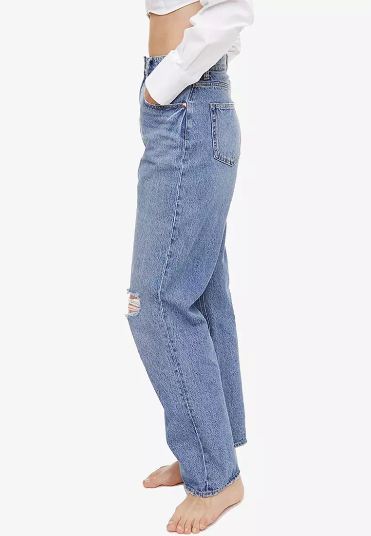 H&m straight high waist jeans sales