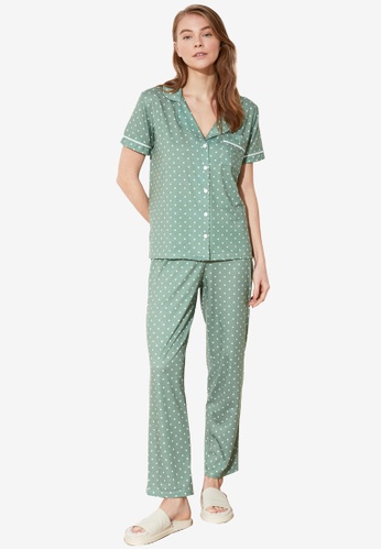 Trendyol green Polka Dot Pyjama Set 1DBA1AA0C4208DGS_1