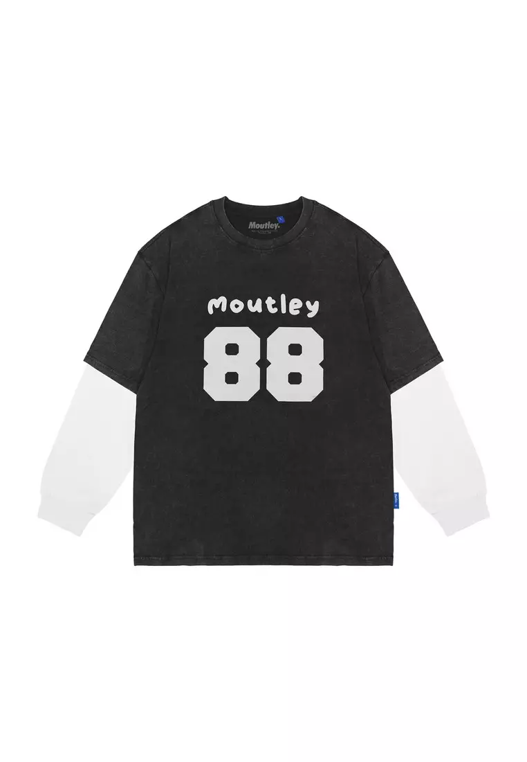 Moutley Men's T-Shirt Long Sleeve Oversized Fit Cotton 16s Otoma OL-090725