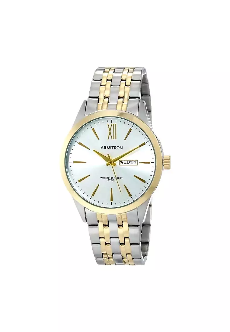 Buy Armitron Men's Silver And Gold Stainless Steel Analog Watch AR