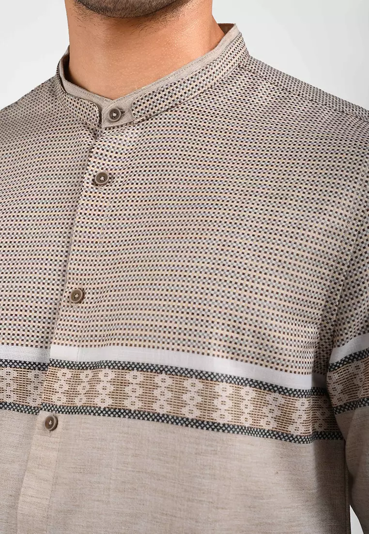 MOC Kemeja Koko Lengan Panjang Pria ABDUL-KHAKI