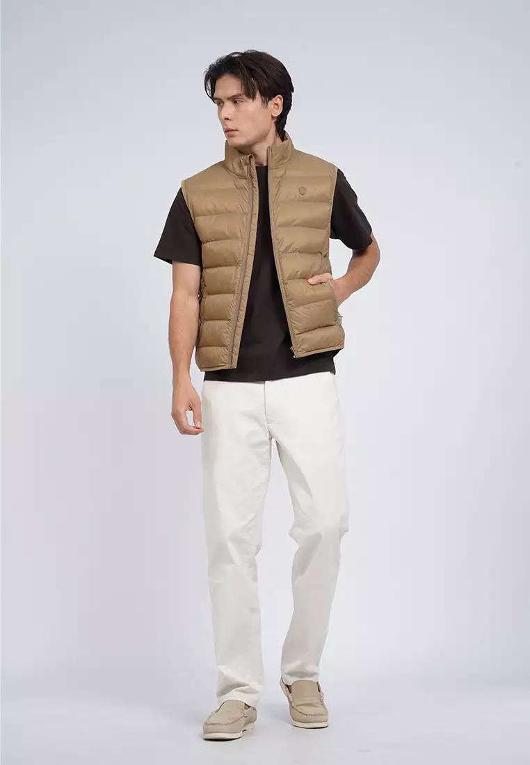 Slim Fit Quilted Vest with Zipper