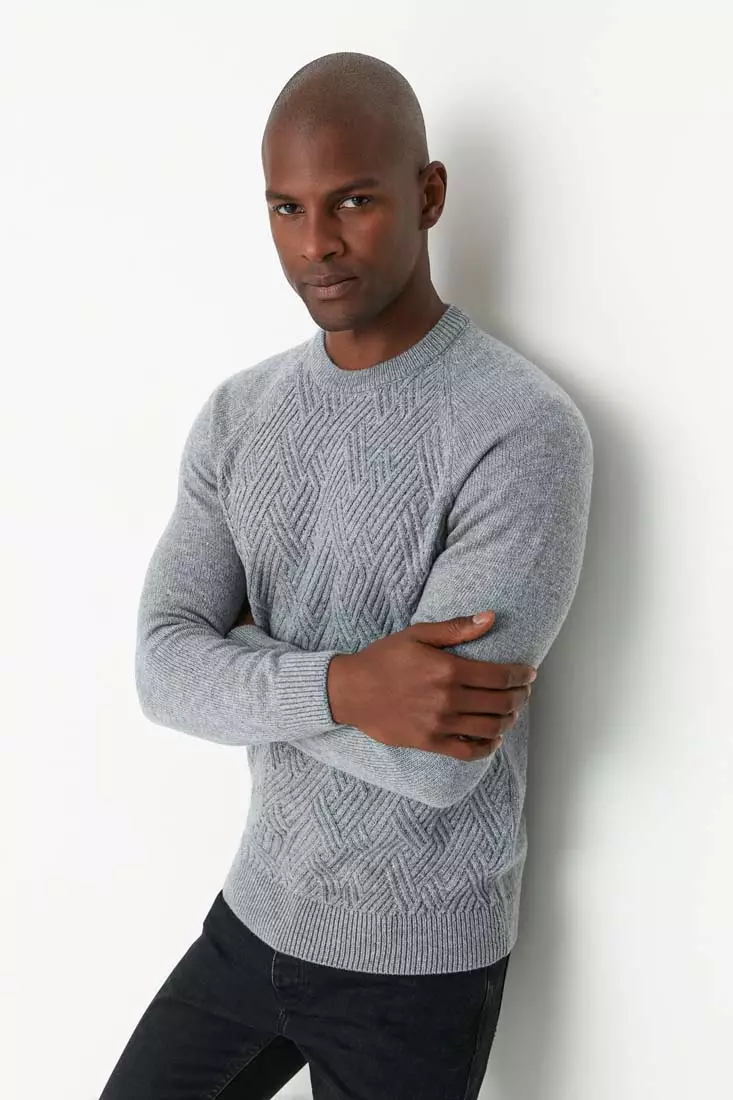 Mens slim fit sweater on sale