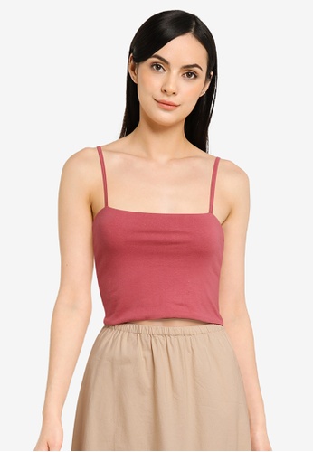 Cotton On pink Straight Neck Crop Cami Top 74236AAE78C00DGS_1