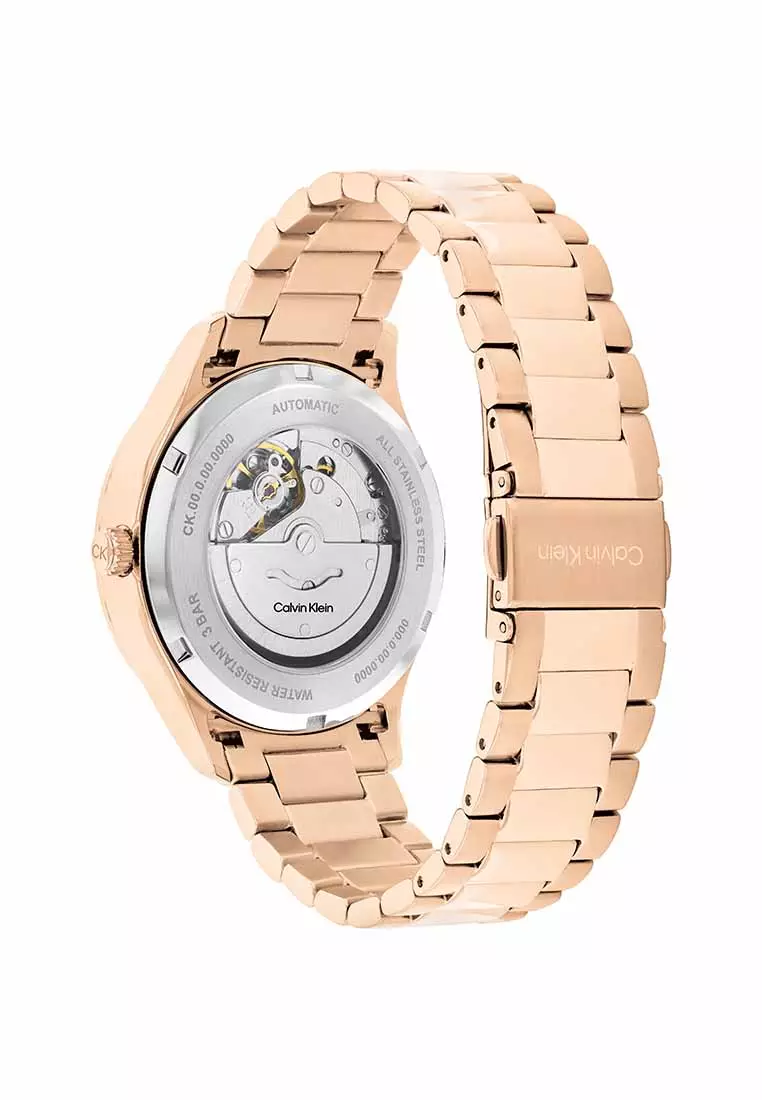 CK Iconic Unisex Watch Ionic Plated Rose Gold Steel Strap - Grey Dial 25300025