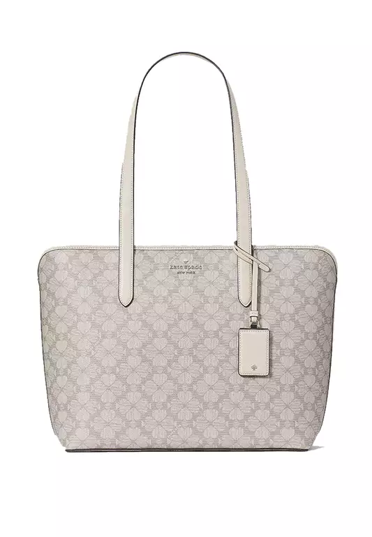 Spade Flower PVC Tote Dark Beige KG086